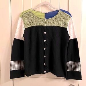 Margaret Winters Color Block Cardigan, XS